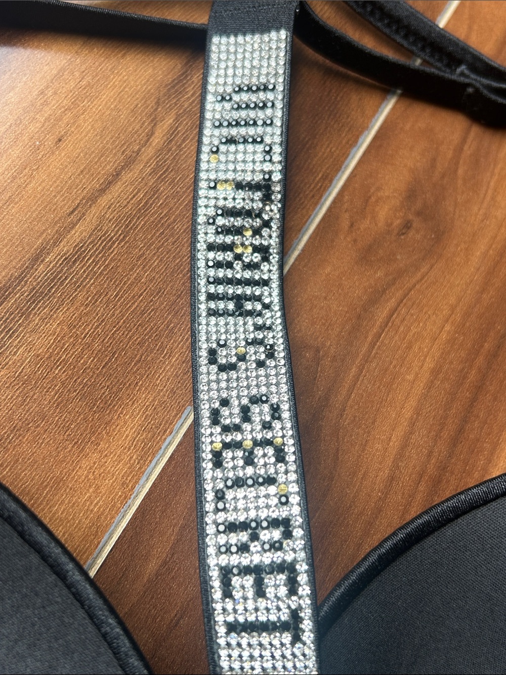 32B / XS Victoria’s Secret bling padded push-up swim bikini set black - Picture 3 of 4